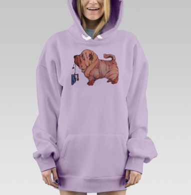 Погладь песика, Hoodie Mjhigh Dig Mel, Fiolet, утепленная