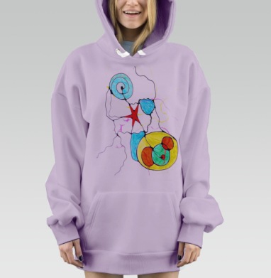 Полет через вселенную, Hoodie Mjhigh Dig Mel, Fiolet, утепленная