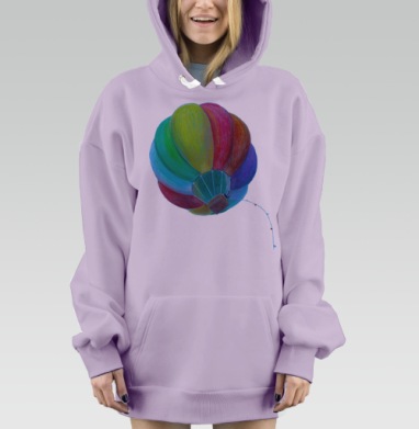 Полосатый воздушный шар, Hoodie Mjhigh Dig Mel, Fiolet, утепленная