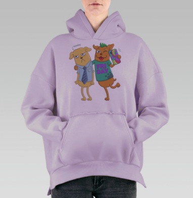Понедельник и Пятница, Hoodie Oversize Fiolet, утепленная
