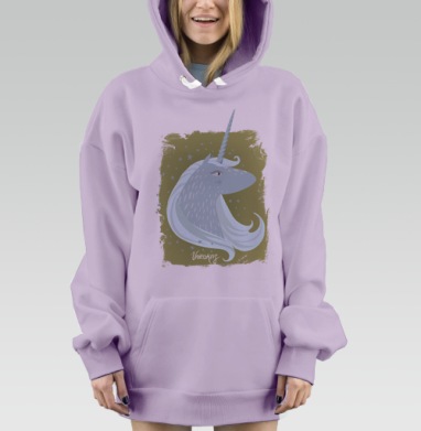 Пони единорог, Hoodie Mjhigh Dig Mel, Fiolet, утепленная