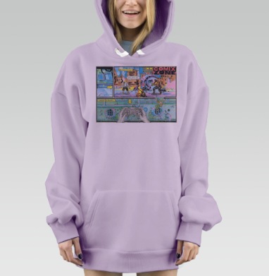 Постапокалиптический комикс с механическим крабом, Hoodie Mjhigh Dig Mel, Fiolet, утепленная