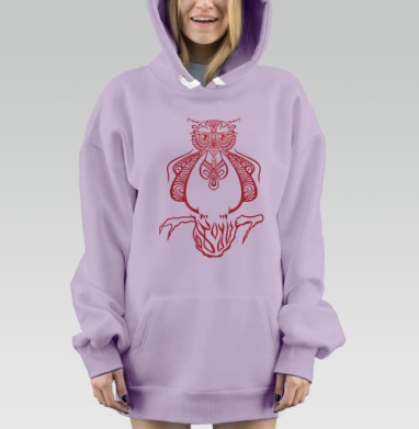 Прекрасная сова, Hoodie Mjhigh Dig Mel, Fiolet, утепленная