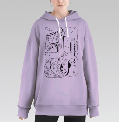 Прелестная Русалка, Hoodie Long Oversize Fiolet
