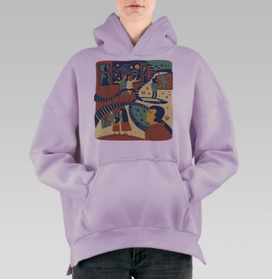Приглашаю в музей, Hoodie Oversize Fiolet, утепленная
