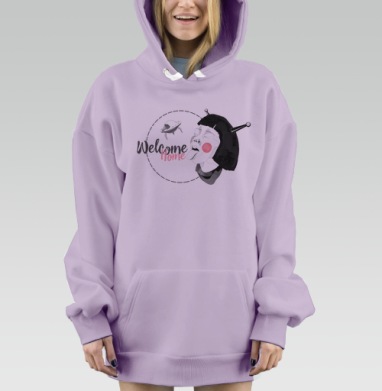 Прилетай, Hoodie Mjhigh Dig Mel, Fiolet, утепленная