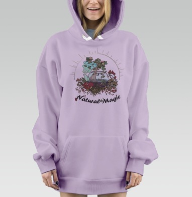 Природная магия цветной вариант, Hoodie Mjhigh Dig Mel, Fiolet, утепленная