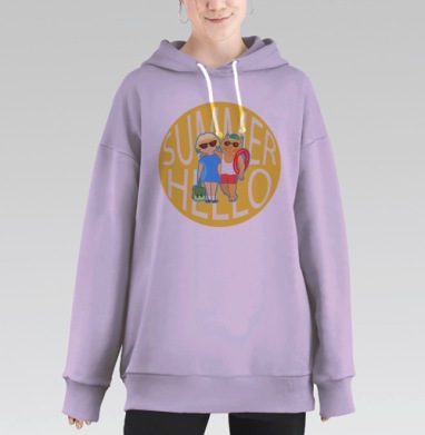 Привет, лето, Hoodie Long Oversize Fiolet