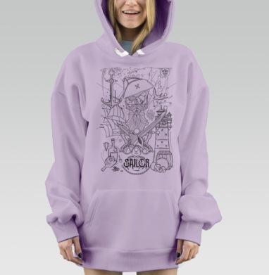 Профессия пират, Hoodie Mjhigh Dig Mel, Fiolet, утепленная