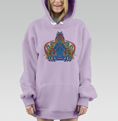 Психоделическая Медитация: Гармония и Баланс, Hoodie Mjhigh Dig Mel, Fiolet, утепленная