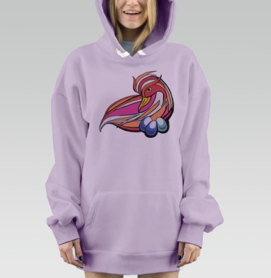 Птица Счастья, Hoodie Mjhigh Dig Mel, Fiolet, утепленная