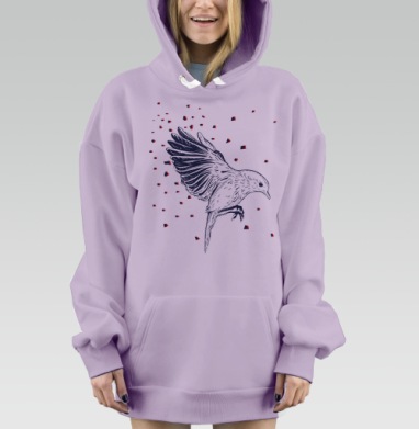 Птицафлай, Hoodie Mjhigh Dig Mel, Fiolet, утепленная
