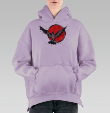 Птичка невеличка, Hoodie Oversize Fiolet, утепленная