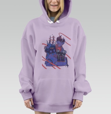 Пустынник, Hoodie Mjhigh Dig Mel, Fiolet, утепленная