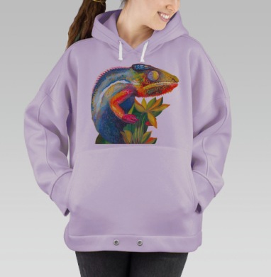 РАДУЖНЫЙ ХАМЕЛЕОН, Hoodie Oversize Fiolet