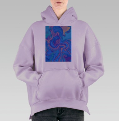 Расплывчатый абстракт, Hoodie Oversize Fiolet, утепленная