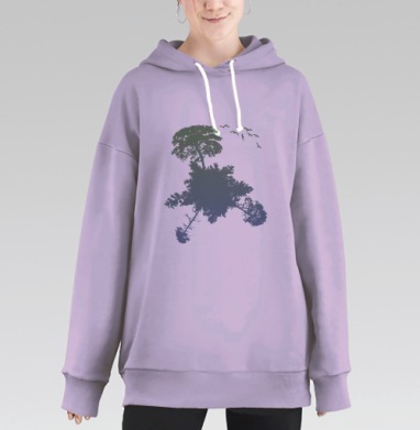 Растительный мир, Hoodie Long Oversize Fiolet