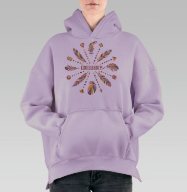 Равновесие, Hoodie Oversize Fiolet, утепленная
