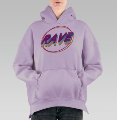 Рейв, Hoodie Oversize Fiolet, утепленная