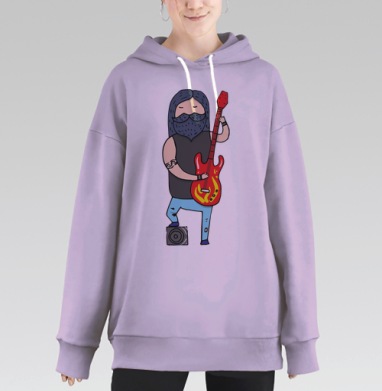 Рок звезда, Hoodie Long Oversize Fiolet