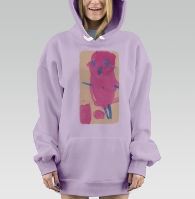 Розовая сова, Hoodie Mjhigh Dig Mel, Fiolet, утепленная