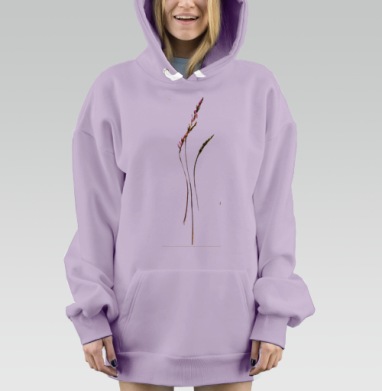 Розовая травинка, Hoodie Mjhigh Dig Mel, Fiolet, утепленная