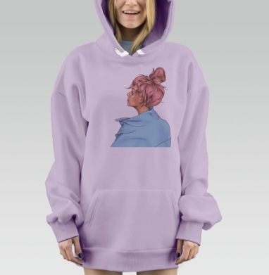 Розовые волосы, Hoodie Mjhigh Dig Mel, Fiolet, утепленная