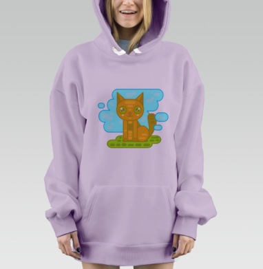 Рыжий котенок, Hoodie Mjhigh Dig Mel, Fiolet, утепленная