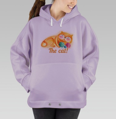 Рыжий спящий кот, Hoodie Oversize Fiolet