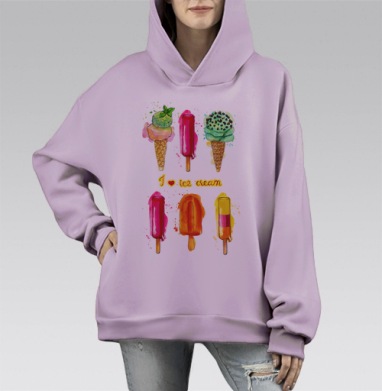 Съешь меня, Hoodie Mono Fiolet, оверсайз, утепленная