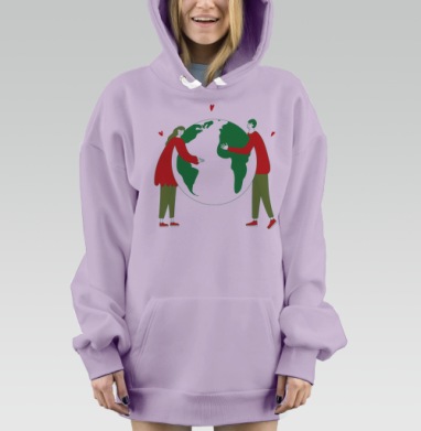 С ЛЮБОВЬЮ К ПЛАНЕТЕ, Hoodie Mjhigh Dig Mel, Fiolet, утепленная