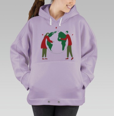 С ЛЮБОВЬЮ К ПЛАНЕТЕ, Hoodie Oversize Fiolet