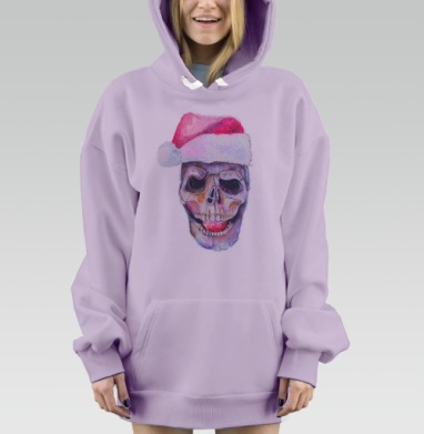 Санта идет к тебе детка, Hoodie Mjhigh Dig Mel, Fiolet, утепленная