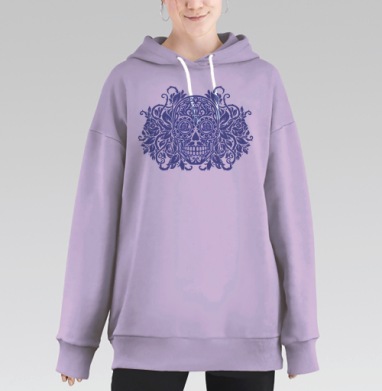 Сахарный череп, Hoodie Long Oversize Fiolet