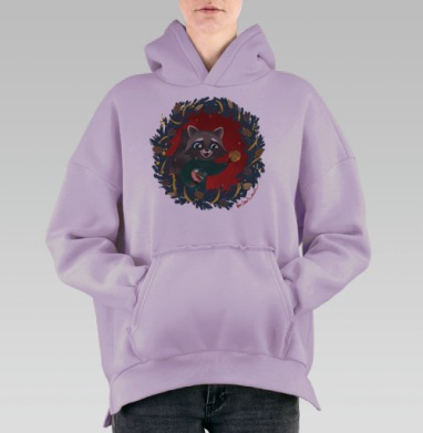 Счастливая печенька, Hoodie Oversize Fiolet, утепленная