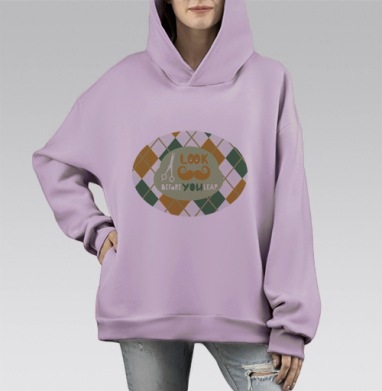 Семь раз отмерь ..., Hoodie Mono Fiolet, оверсайз, утепленная