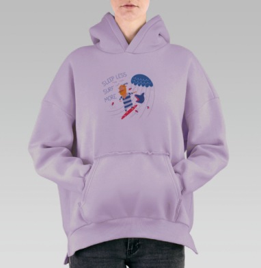 Серфер, Hoodie Oversize Fiolet, утепленная