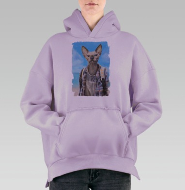 Сфинкс турист, Hoodie Oversize Fiolet, утепленная