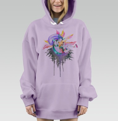 Шаманка, Hoodie Mjhigh Dig Mel, Fiolet, утепленная