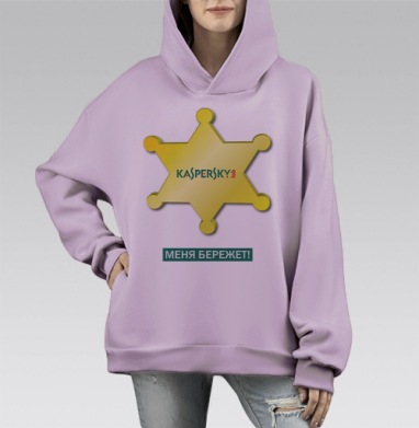 Шериф Касперский, Hoodie Mono Fiolet, оверсайз, утепленная