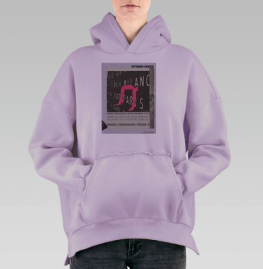 Шоппинг, Hoodie Oversize Fiolet, утепленная