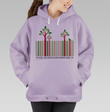 Штрих-код Пятёрочка, Hoodie Oversize Fiolet