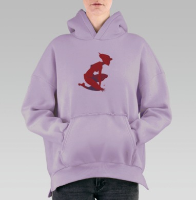 Силуэт, Hoodie Oversize Fiolet, утепленная