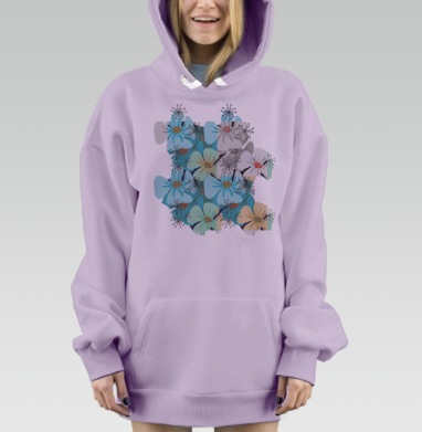 Синие маки, Hoodie Mjhigh Dig Mel, Fiolet, утепленная