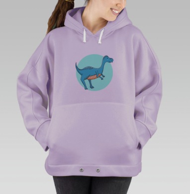 Синий динозаврик, Hoodie Oversize Fiolet