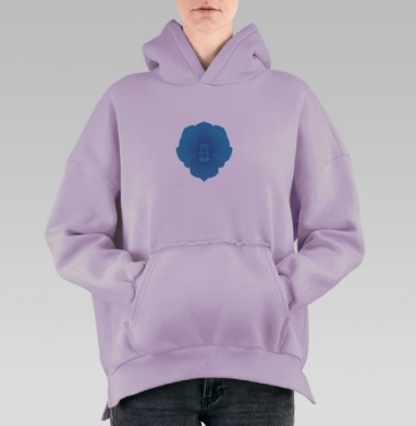 Синяя орхидея, Hoodie Oversize Fiolet, утепленная