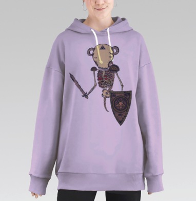 Скелет Стражник, Hoodie Long Oversize Fiolet