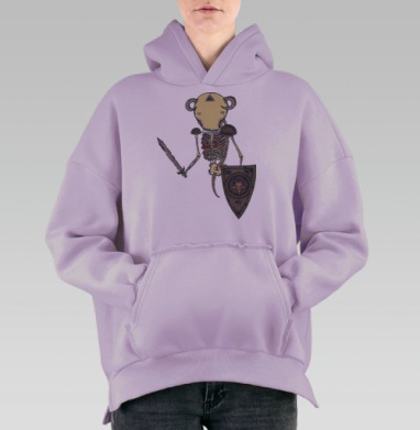 Скелет Стражник, Hoodie Oversize Fiolet, утепленная