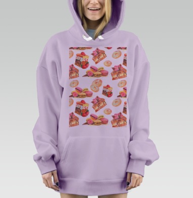 Сладкий десерт, Hoodie Mjhigh Dig Mel, Fiolet, утепленная