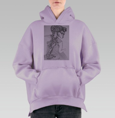 Слепящий огонь, Hoodie Oversize Fiolet, утепленная